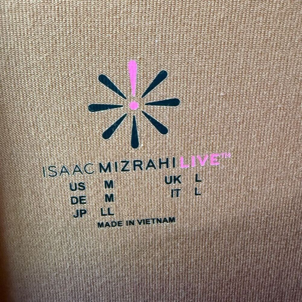 Isaac Mizrahi Live Caramel Color Square Neck Tshirt M - Picture 7 of 7